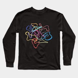 Rainbow Colorful Abstract Artwork Design Long Sleeve T-Shirt